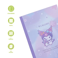 Set Libretas Sanrio Kuromi Pasta Suave Moradas 10.5x14.8 cm Rayas 2 Piezas