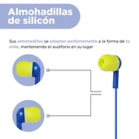 Audífonos De Cable Con Estuche De Capsula Azules 120 cm 3.5 mm