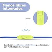 Audífonos De Cable Con Estuche De Capsula Azules 120 cm 3.5 mm