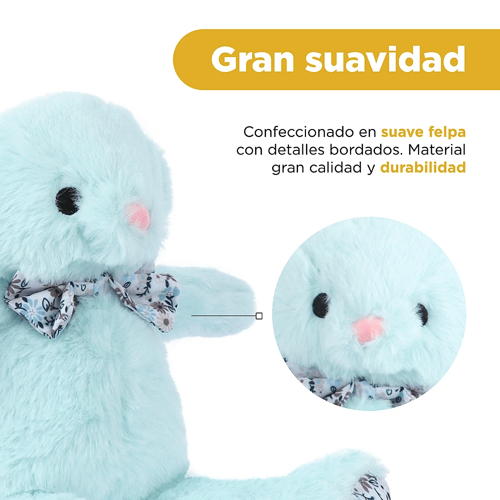 Peluche Miniso Osito Felpa Azul 28x33 cm