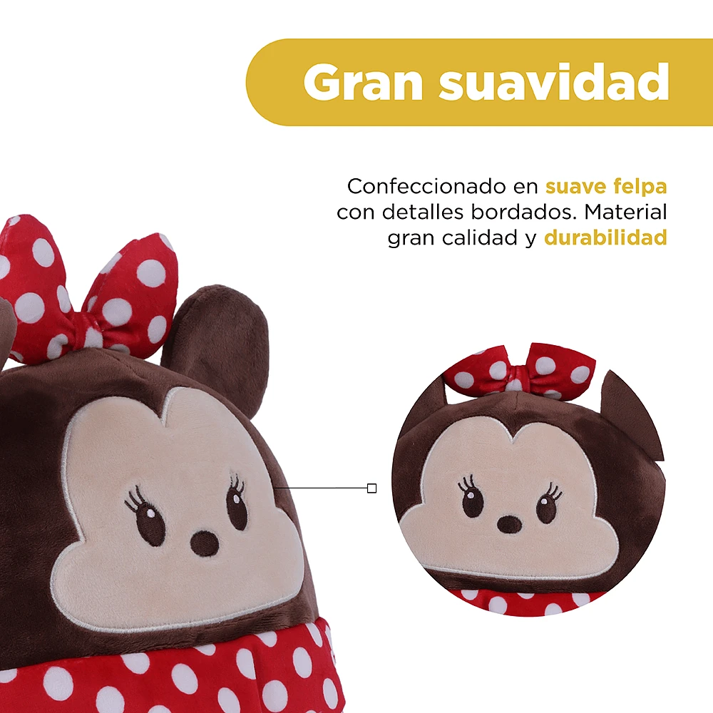 Peluche Disney Minnie Mouse Redondo Felpa 29x26 cm