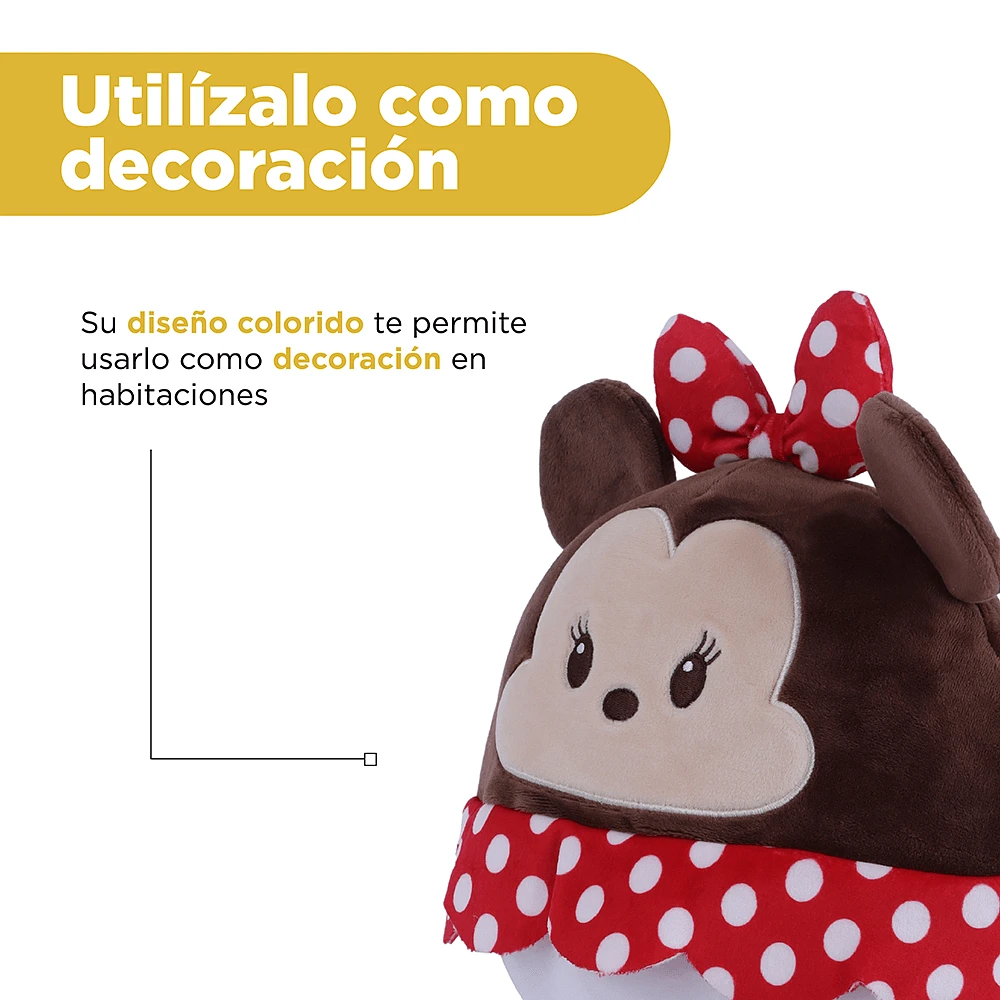 Peluche Disney Minnie Mouse Redondo Felpa 29x26 cm