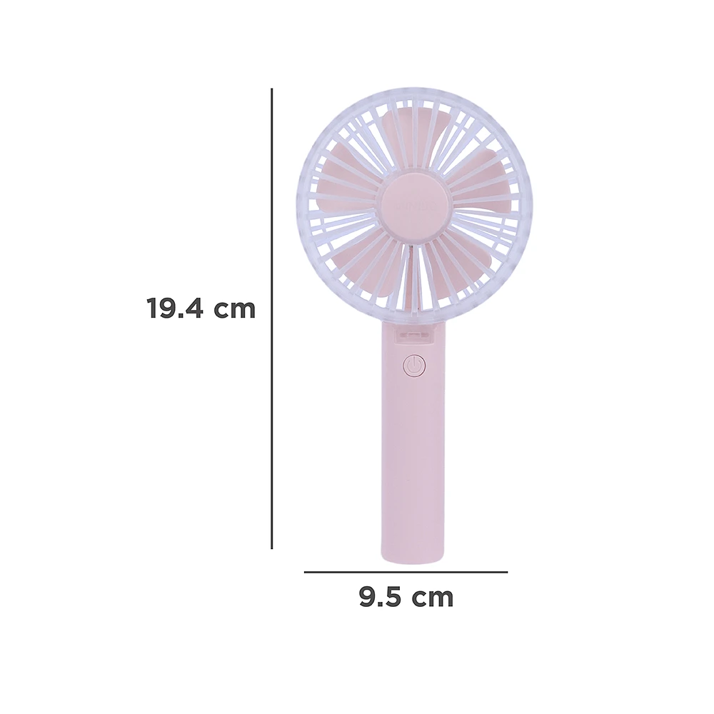 Ventilador De Mano Plegable Sintético Rosa 9.5x19.4 cm Inalámbrico