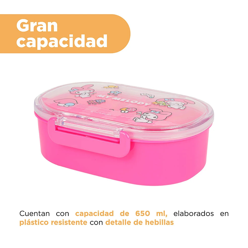 Contenedor De Alimentos Sanrio My Melody Plástico Rosa 650 ml