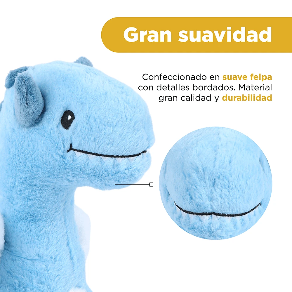 Peluche Miniso Dinosaurio Felpa Azul 28x37 cm