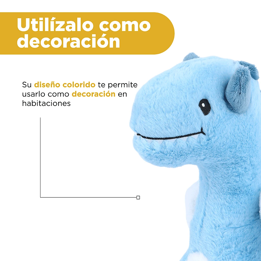 Peluche Miniso Dinosaurio Felpa Azul 28x37 cm