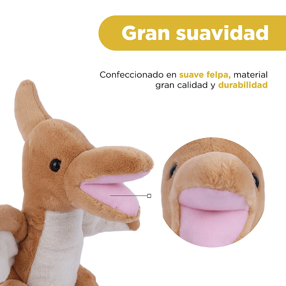 Peluche Miniso Pterosaurios Felpa Café 35x29 cm