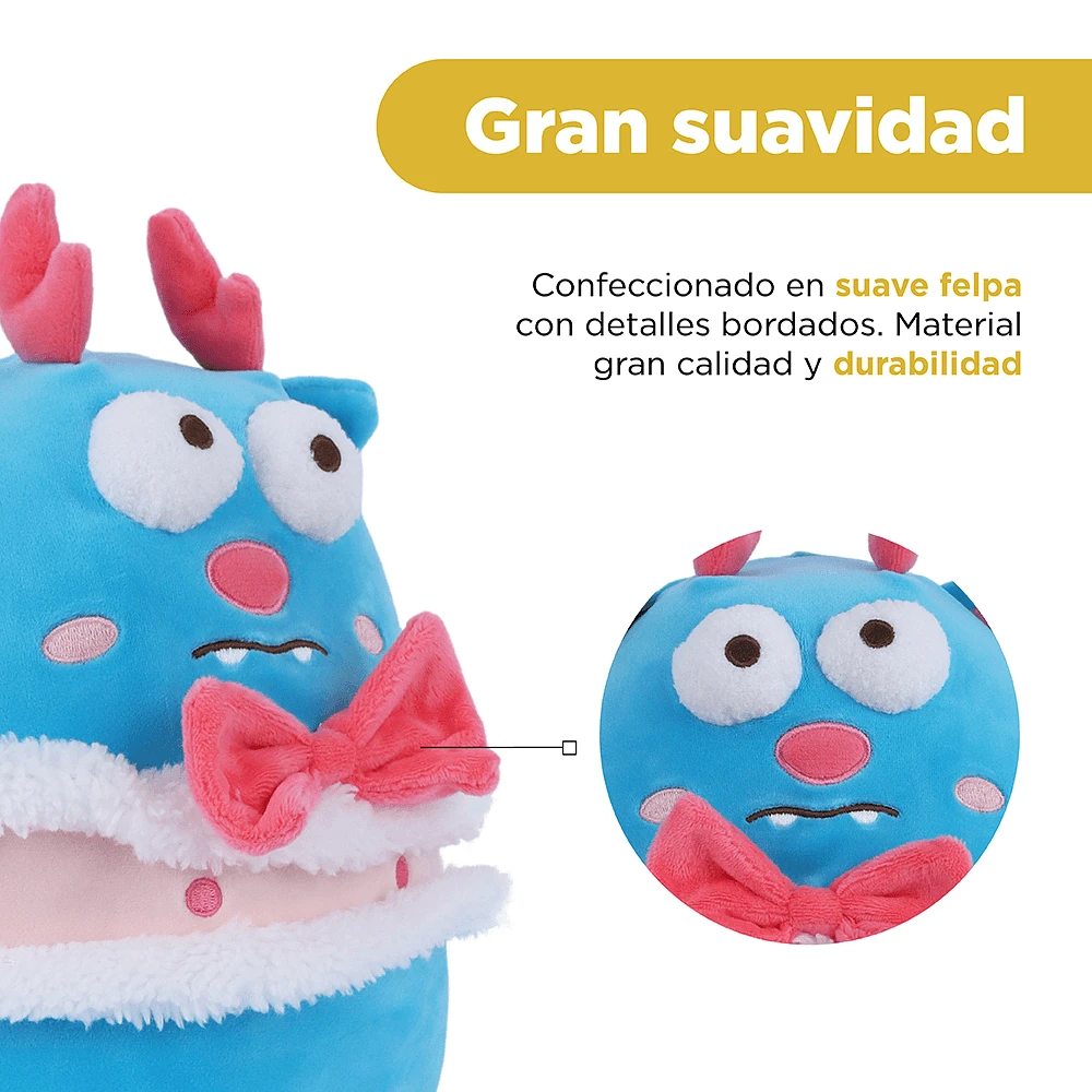 Peluche Miniso Monstruo Felpa Azul 24x29.5 cm