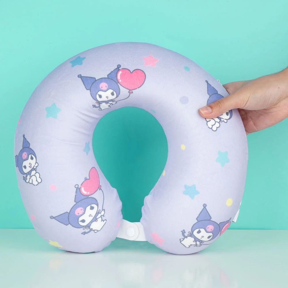 Almohada De Viaje Sanrio Kuromi Memory Foam Lila 30x28 cm