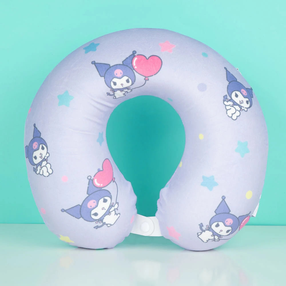 Almohada De Viaje Sanrio Kuromi Memory Foam Lila 30x28 cm