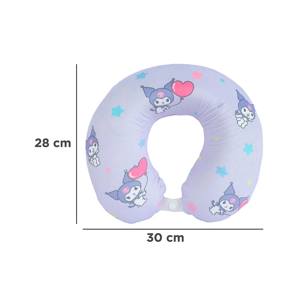 Almohada De Viaje Sanrio Kuromi Memory Foam Lila 30x28 cm