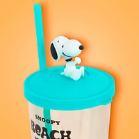 Vaso Con Tapa Y Popote Snoopy Plástico 550 ml