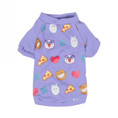 Ropa Para Mascota We Bare Bears Camisa Estampada Textil Morada