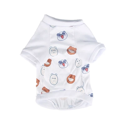 Ropa Para Mascota We Bare Bears Camisa Textil Blanca