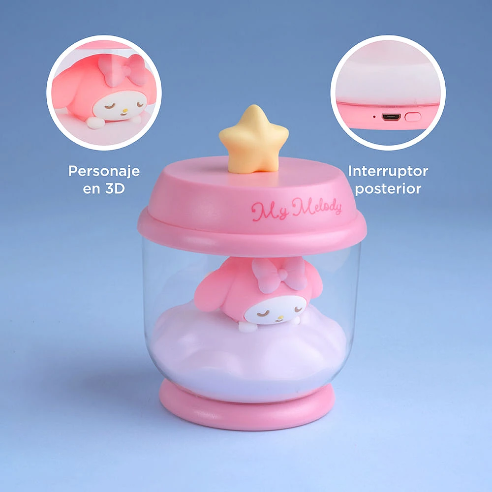 Mini Lámpara De Noche Sanrio My Melody Recargable Sintética