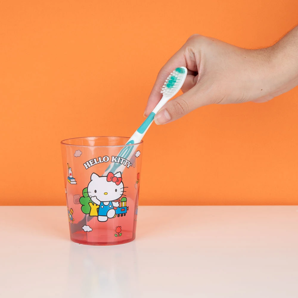 Vaso Para Baño Sanrio Hello Kitty Plástico Rojo Degradado