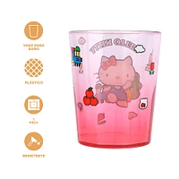 Vaso Para Baño Sanrio Hello Kitty Plástico Rojo Degradado