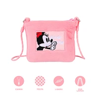 Bolso Crossbody Disney Minnie Mouse Textil Rosa 19x16 cm