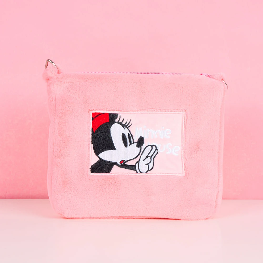 Bolso Crossbody Disney Minnie Mouse Textil Rosa 19x16 cm