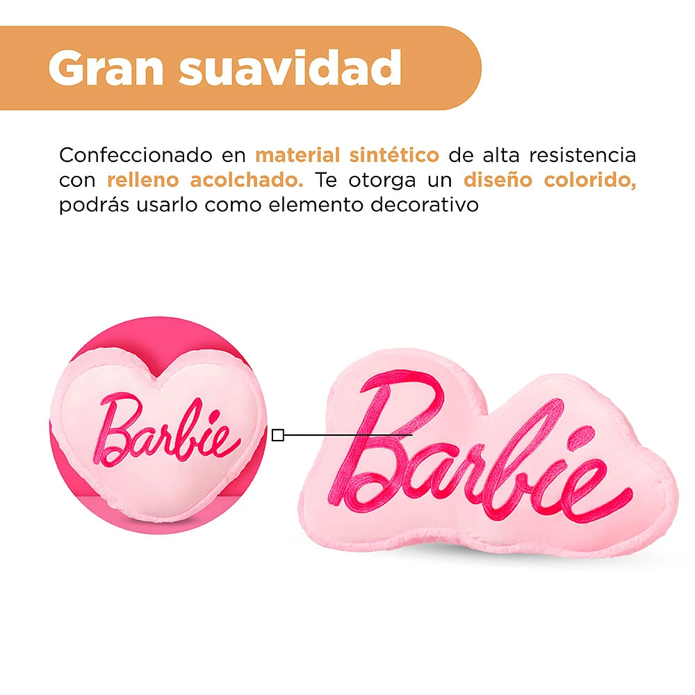 Cojín Decorativo Barbie Textil Rosa 37x30 cm