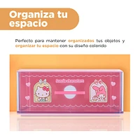 Organizador De Escritorio Con Cajón Sanrio Plástico Rosa 17x8.2 cm