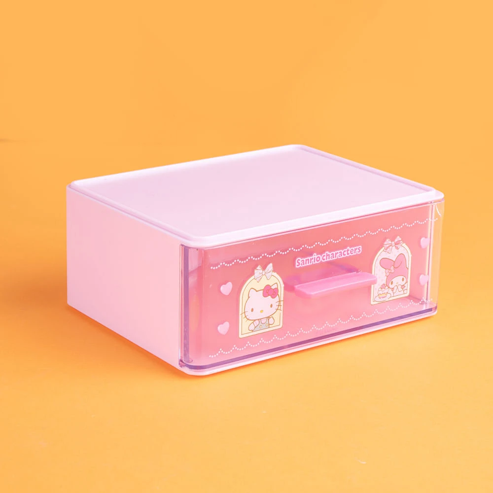 Organizador De Escritorio Con Cajón Sanrio Plástico Rosa 17x8.2 cm