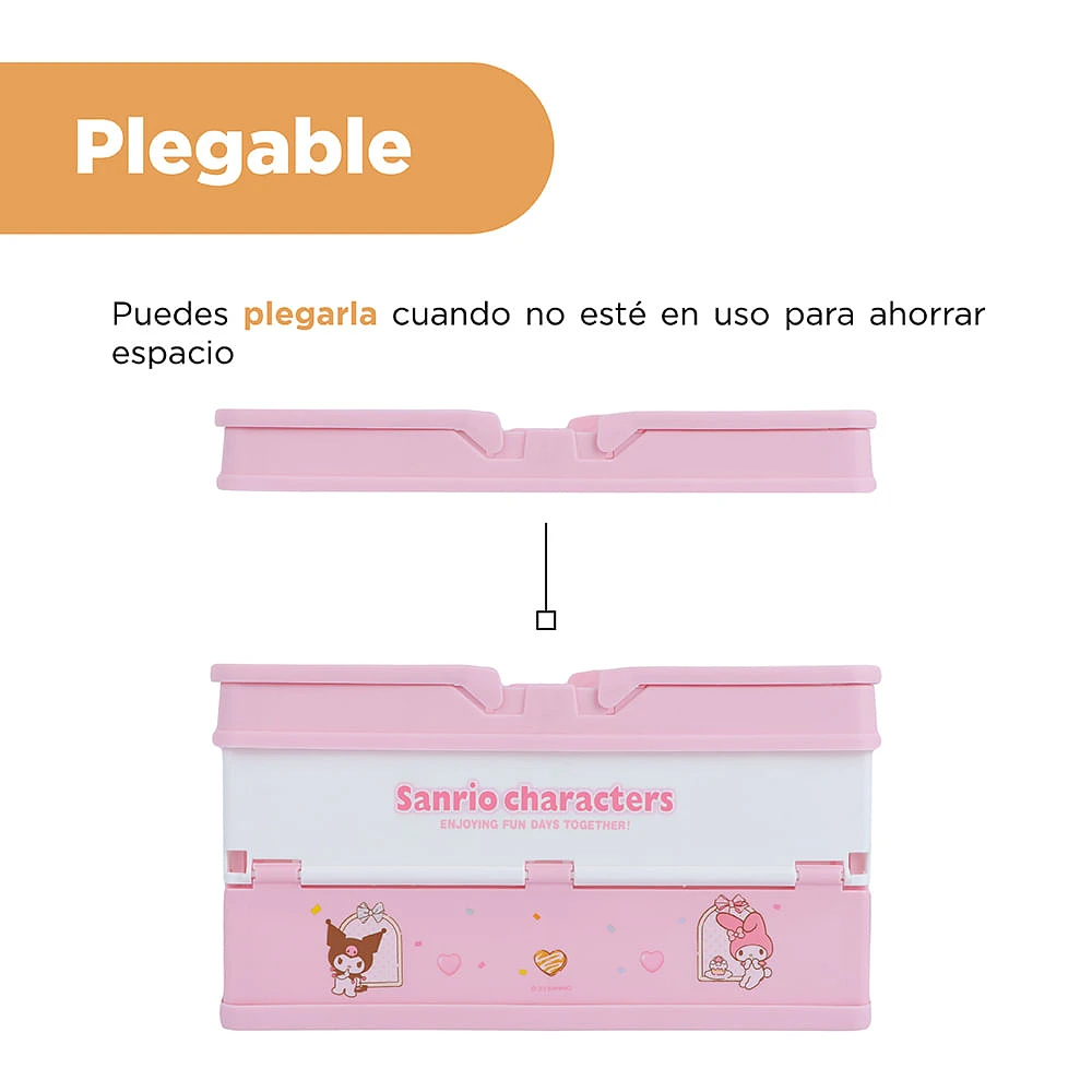 Cesta De Almacenamiento Sanrio Sintética Rosa 30.6x20.1 cm