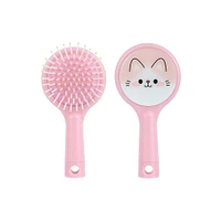 Cepillo Para Cabello Gatito Animal Faces Sintético Rosa