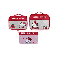 Set Bolsas De Viaje Sanrio Hello Kitty Textiles 3 Piezas