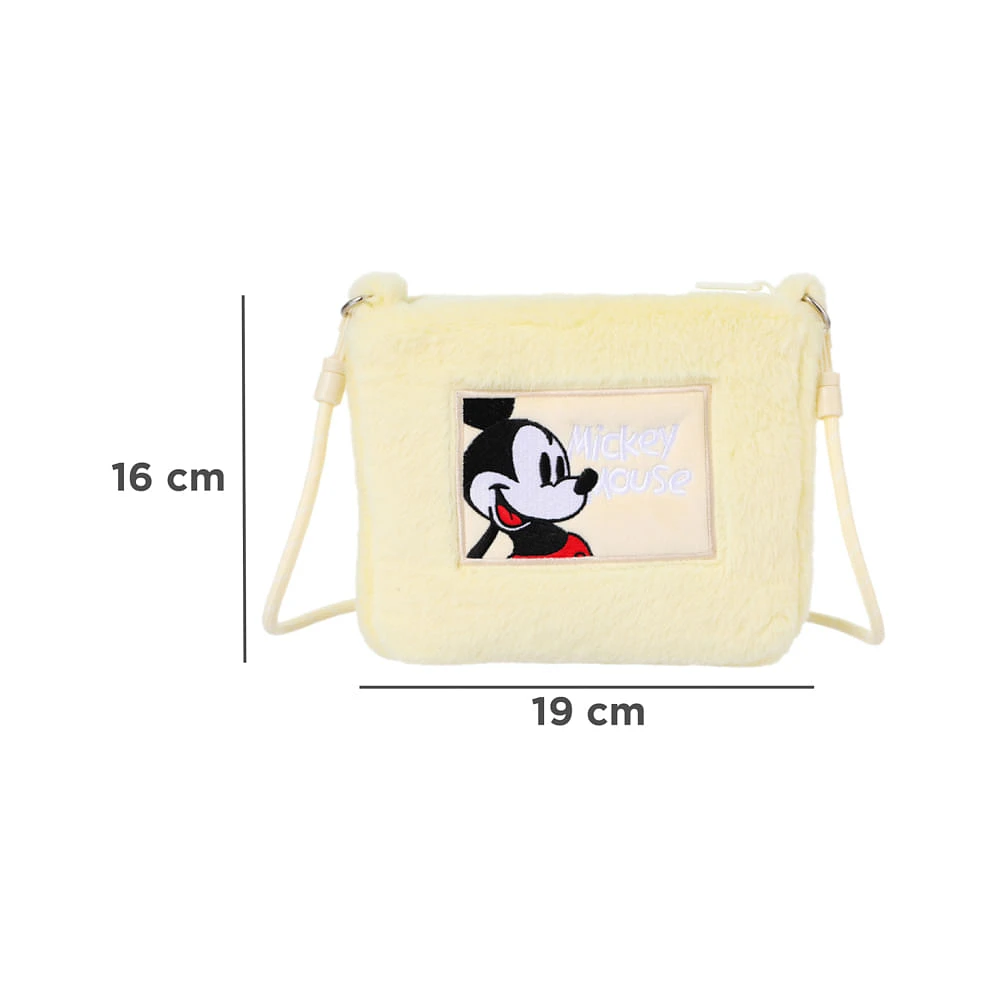 Bolso Crossbody Disney Mickey Mouse Afelpado Textil Amarillo 19x16 cm