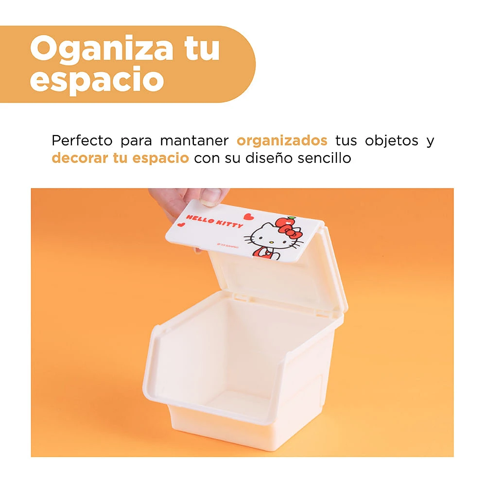 Organizador De Escritorio Sanrio Hello Kitty Plástico Blanco 12.3x8.2 cm