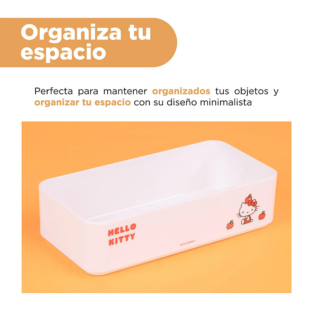 Organizador De Escritorio Sanrio Hello Kitty Plástico Blanco 17x8.5 cm