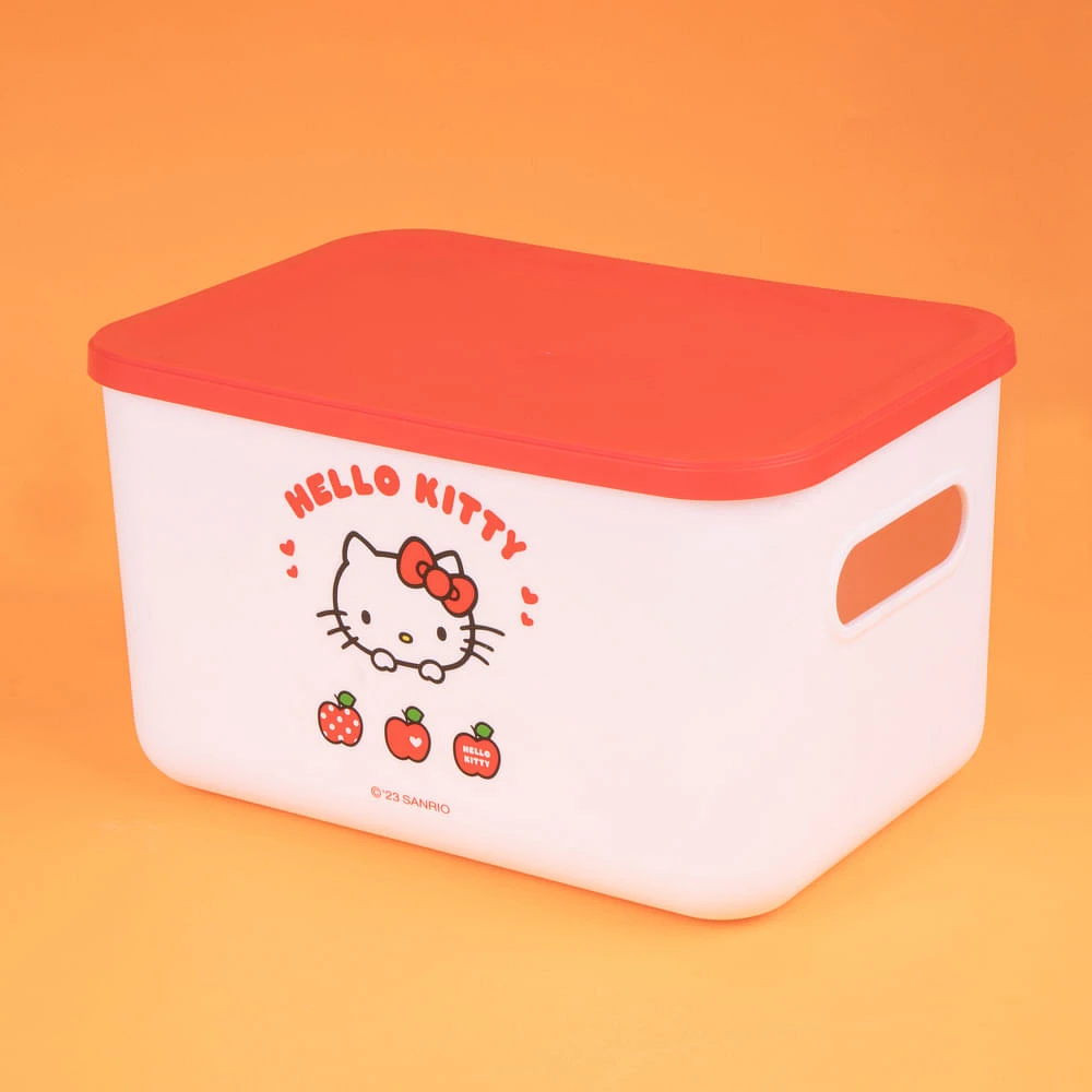 Caja De Almacenamiento Sanrio Hello Kitty Plástico Blanca 26.3x14.6 cm