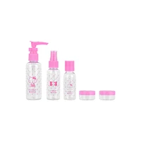 Kit Botellas De Viaje Sanrio Hello Kitty Plástico 5 Piezas