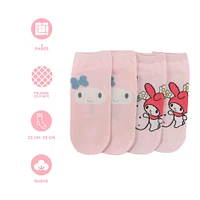 Set Tines Para Mujer Sanrio My Melody Textiles Rosas 23-25 2 Pares