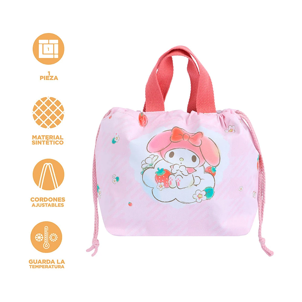 Lonchera Sanrio My Melody Textil Rosa 29x19 cm