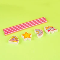 Kit Papelería Unicornio Lápices Y Gomas 8 Piezas