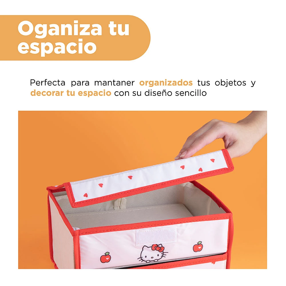 Organizador Sanrio Hello Kitty Plegable Poliéster Blanco 27x15 cm