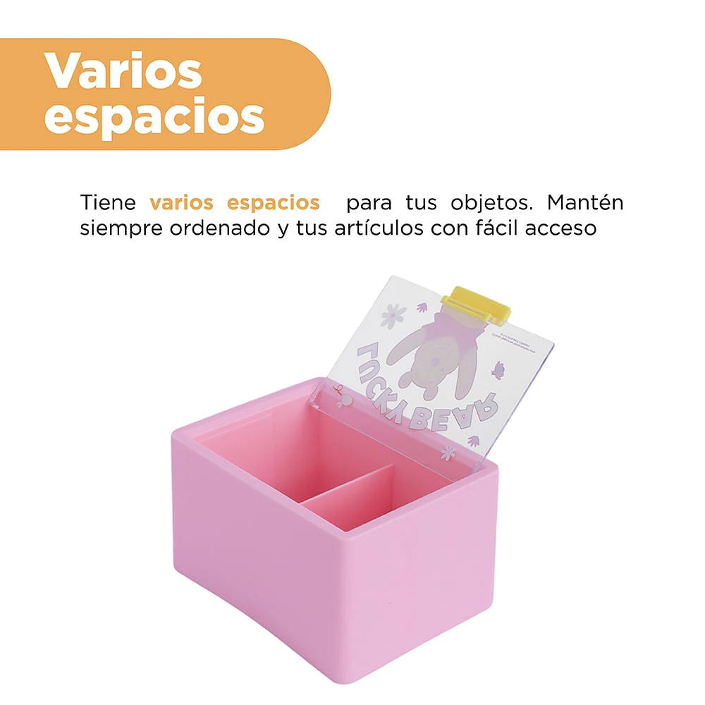 Organizador De Escritorio Disney Winnie Pooh Sintético Rosa 14.5x11x8.7 cm