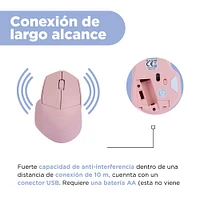 Mouse Inalámbrico Sintético Rosa