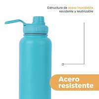 Termo Con Tapa Enroscable Acero Inoxidable Azul Cielo 1400 ml