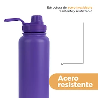 Termo Con Tapa Enroscable Acero Inoxidable Purpura 1400 ml