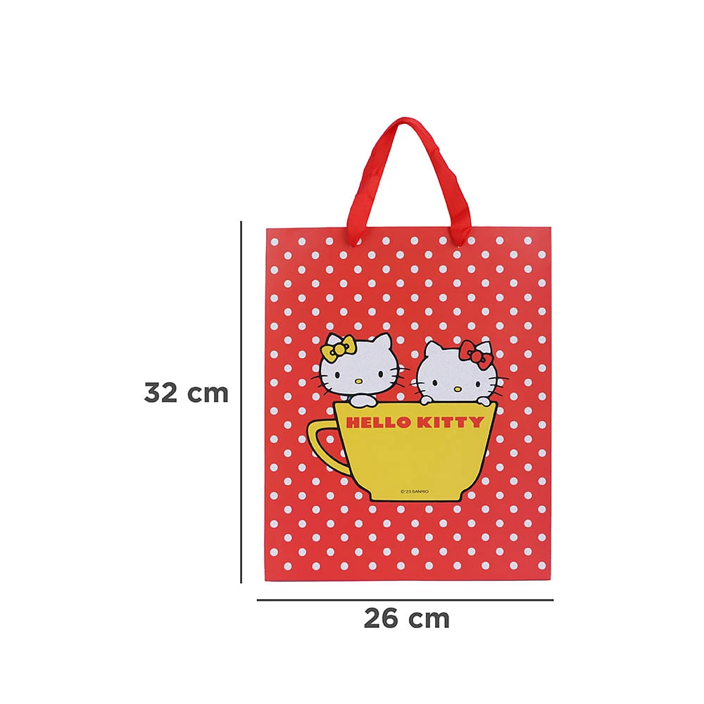 Bolsa De Regalo Sanrio Hello Kitty Papel Roja 26x32 cm