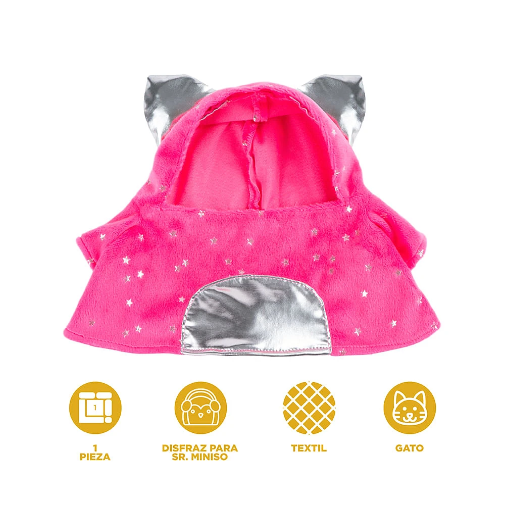 Disfraz Para Sr. Miniso Sudadera De Gatito Textil Rosa 1 Pieza