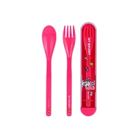 kit De Cubiertos Con Estuche Sanrio My Melody Sintéticos Rosas 2 Piezas