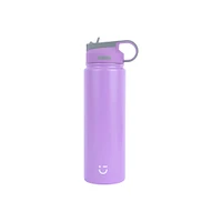 Termo Con Popote En Tapa Acero Inoxidable Lila 900 ml