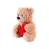 Peluche Miniso Osito Con Corazón Felpa Café 26x33 cm