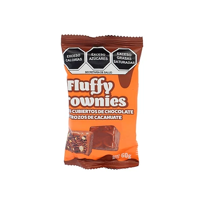 Fluffy Brownies Cubiertos De Chocolate Con Trozos De Cacahuate 60 gr