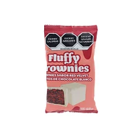 Fluffy Brownies Sabor Red Velvet Cubiertos De Chocolate Blanco 60 gr