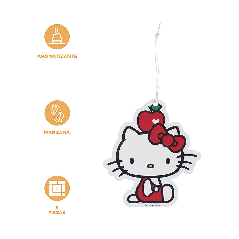 Set Aromatizantes Colgantes Sanrio Hello Kitty Manzana 3 Piezas